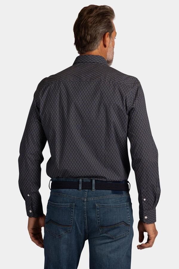 New Zealand Auckland regular fit overhemd met print donkerblauw - Foto 2