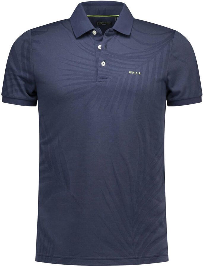 New Zealand Auckland regular fit polo met geribde boorden donkerblauw