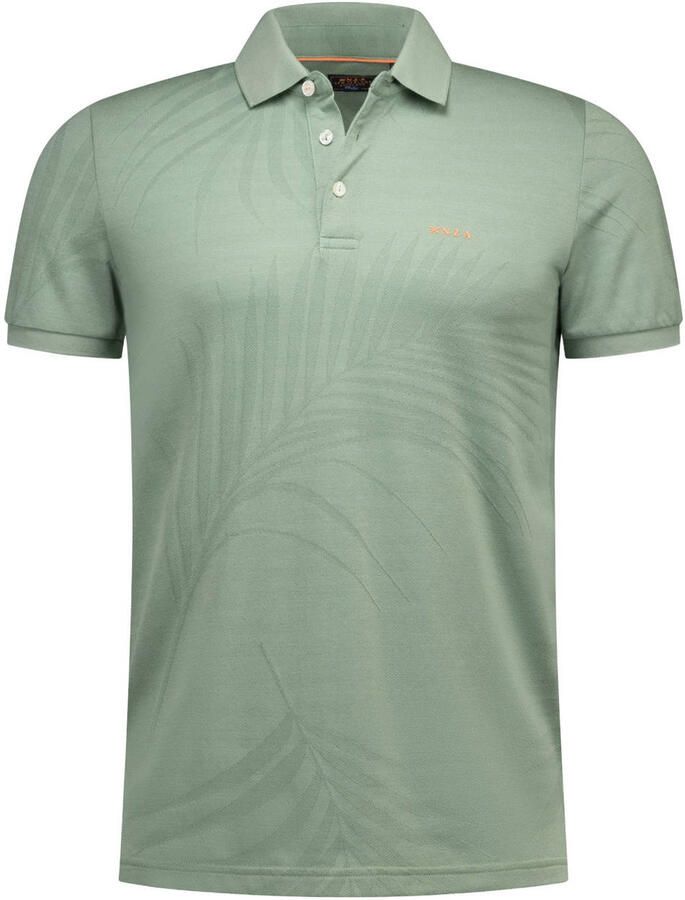New Zealand Auckland regular fit polo met geribde boorden groen