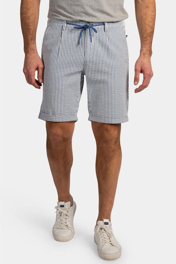New Zealand Auckland regular gestreepte casual short blauw