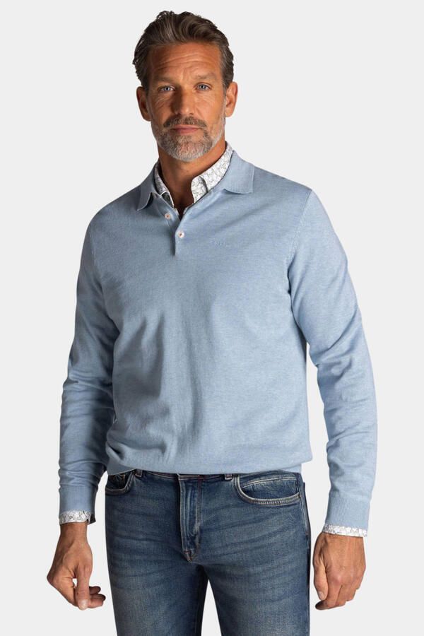 New zealand auckland NZA Longsleeve Knitted Polo Lichtblauw