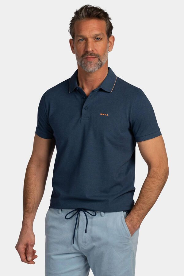 New zealand auckland NZA Polo Henley Piqué Navy Sky