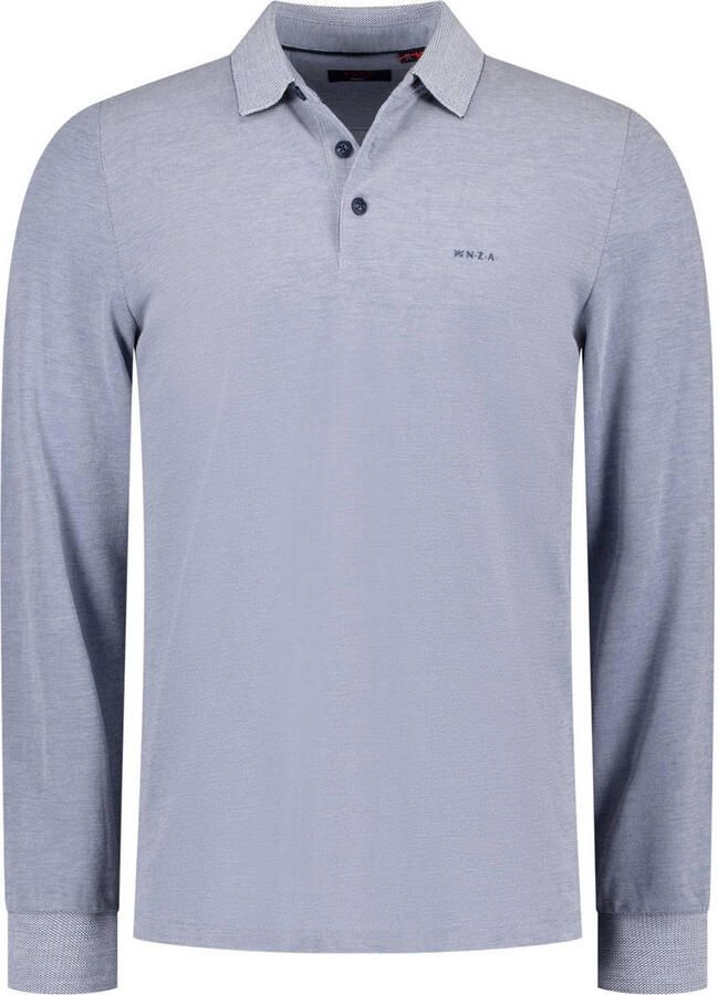 New zealand auckland NZA Longsleeve Polo Hamton Piqué Blauw - Foto 1