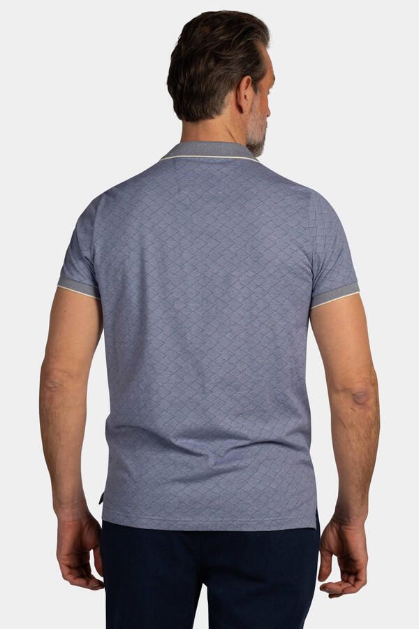 New Zealand Auckland regular polo met ingebreid patroon donkerblauw - Foto 2