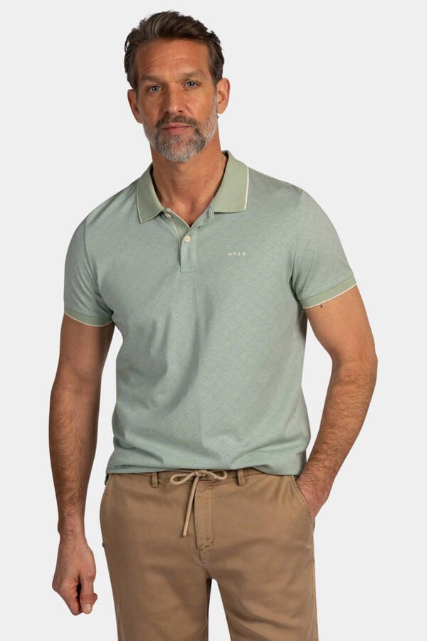 New Zealand Auckland regular polo met ingebreid patroon groen