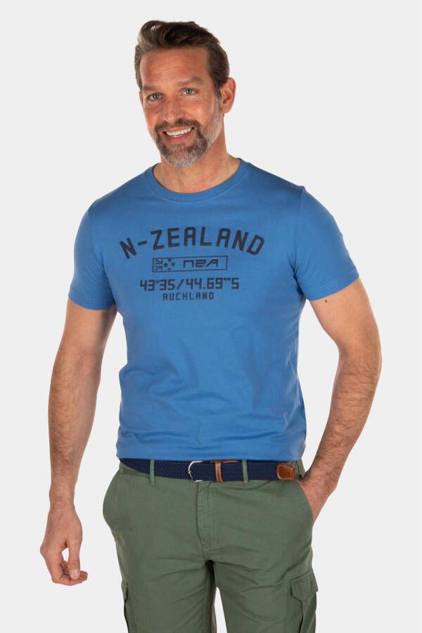 New Zealand Auckland regular fit T-shirt met logo full blue