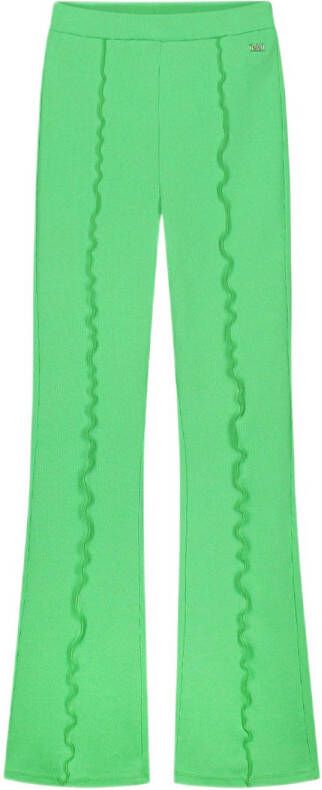 NIK&NIK flared broek Lettuce groen Meisjes Stretchkatoen 152