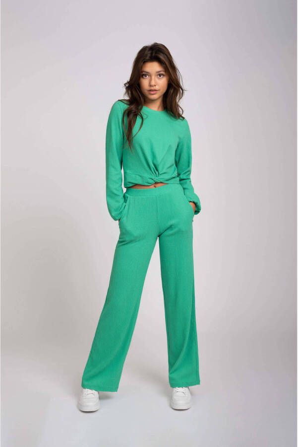 NIK&NIK longsleeve Bianca van gerecycled polyester groen