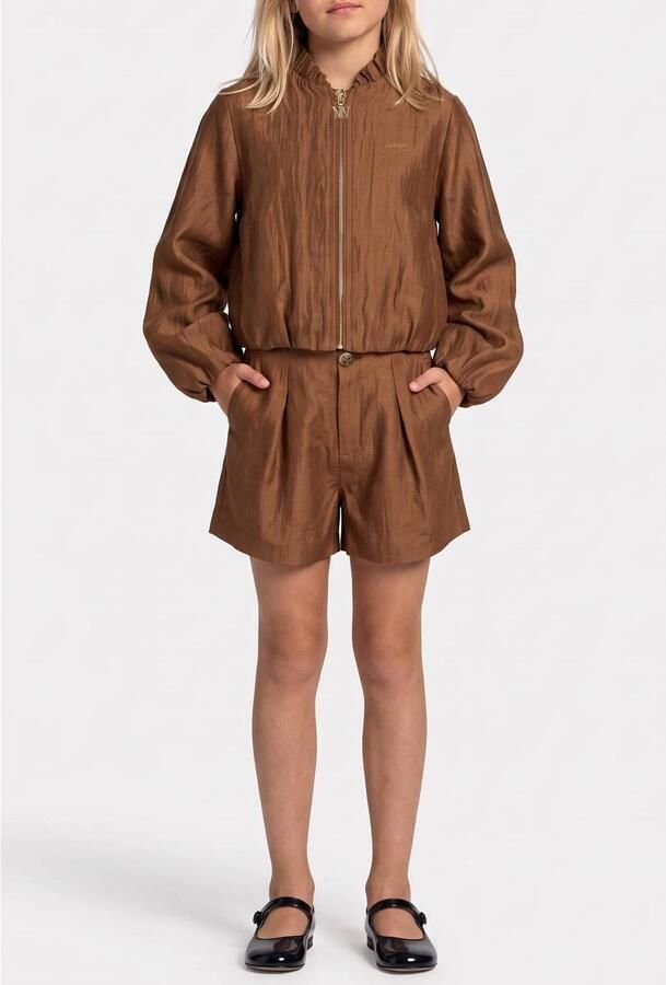 NIK&NIK casual short met plooien bruin Korte broek Meisjes Viscose Effen