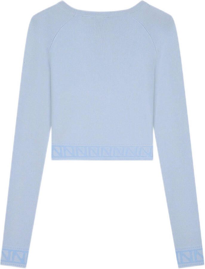 NIK&NIK sweater Jennesey lavendelblauw Meisjes Viscose Ronde hals Effen 164