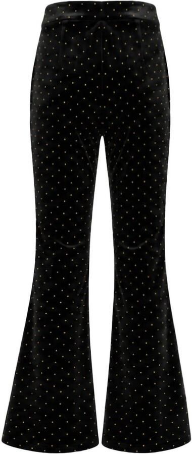 NIK&NIK fluwelen flared broek met stippen zwart Meisjes Fluweel Stip - Foto 3