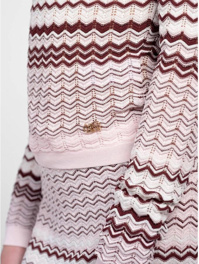 NIK&NIK gebreide gestreepte longsleeve roze - Foto 3