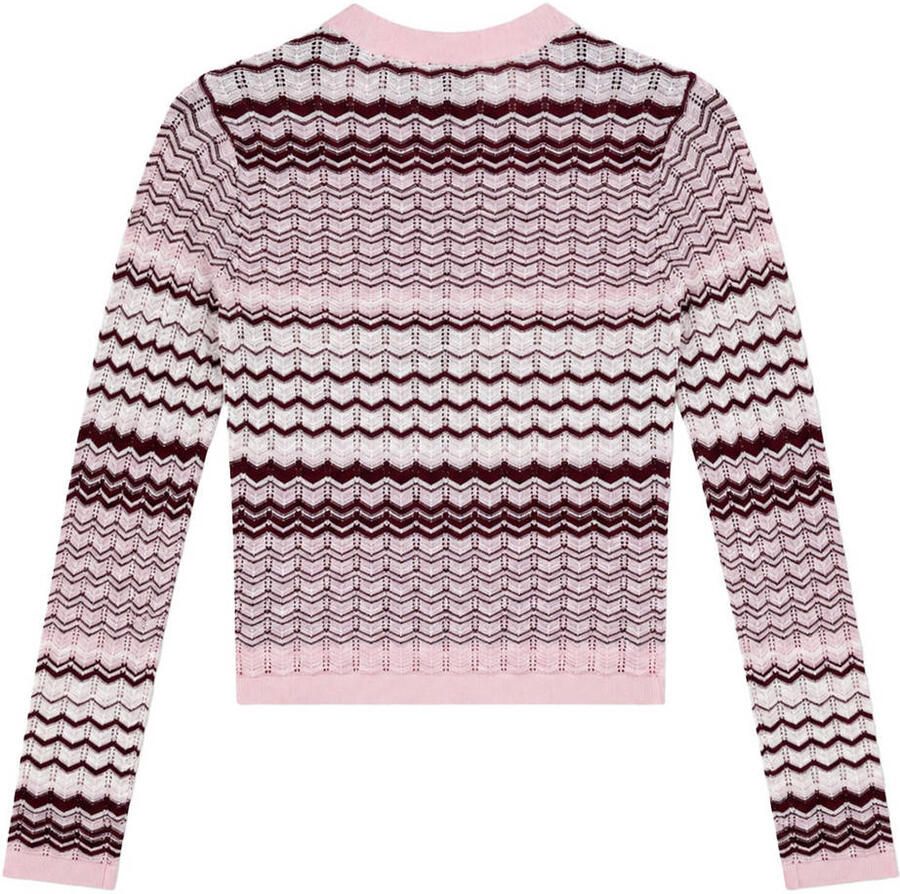 NIK&NIK gebreide gestreepte longsleeve roze - Foto 2