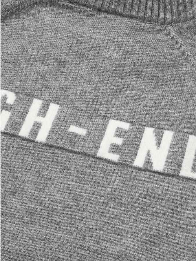 NIK&NIK gebreide trui met backprint grijs