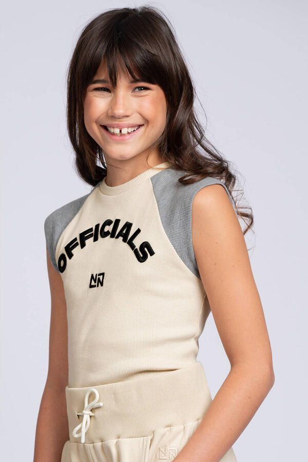 NIK & NIK Meisjes Tops & T-shirts Officials Aglan Rib Top Ecru