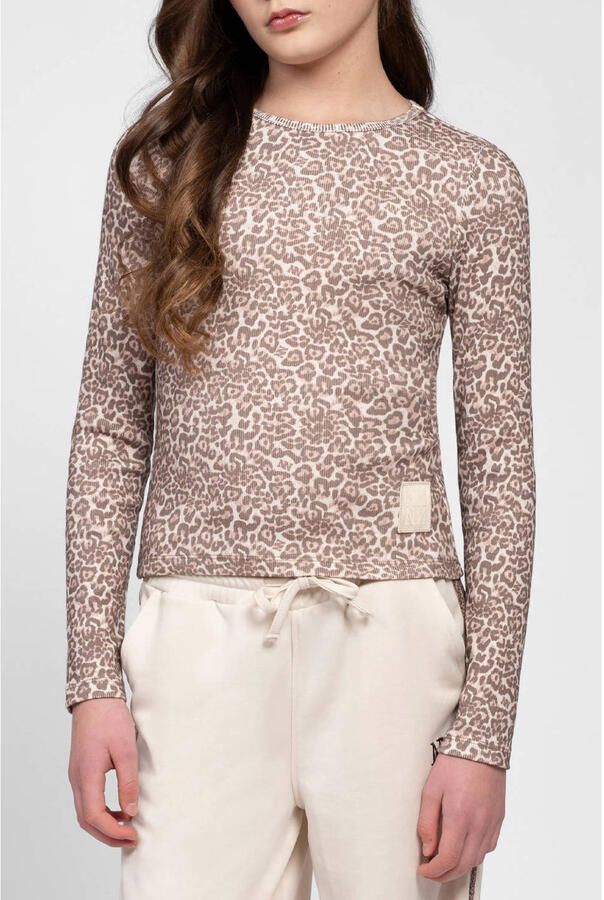 NIK&NIK longsleeve met panterprint Beige Meisjes Stretchkatoen Ronde hals - Foto 2