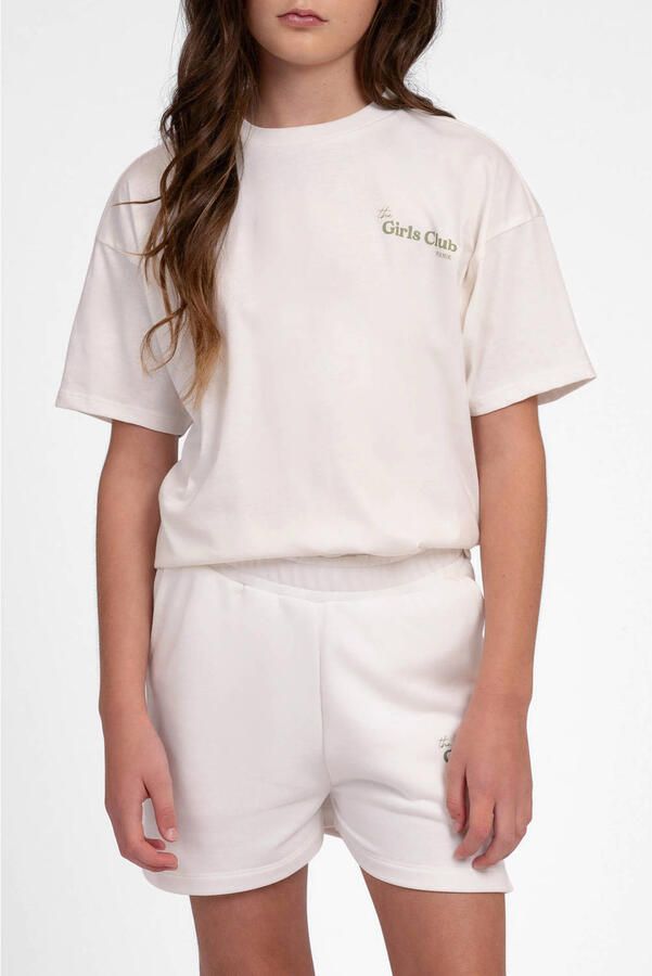 NIK&NIK rechtvallend T-shirt met backprint wit