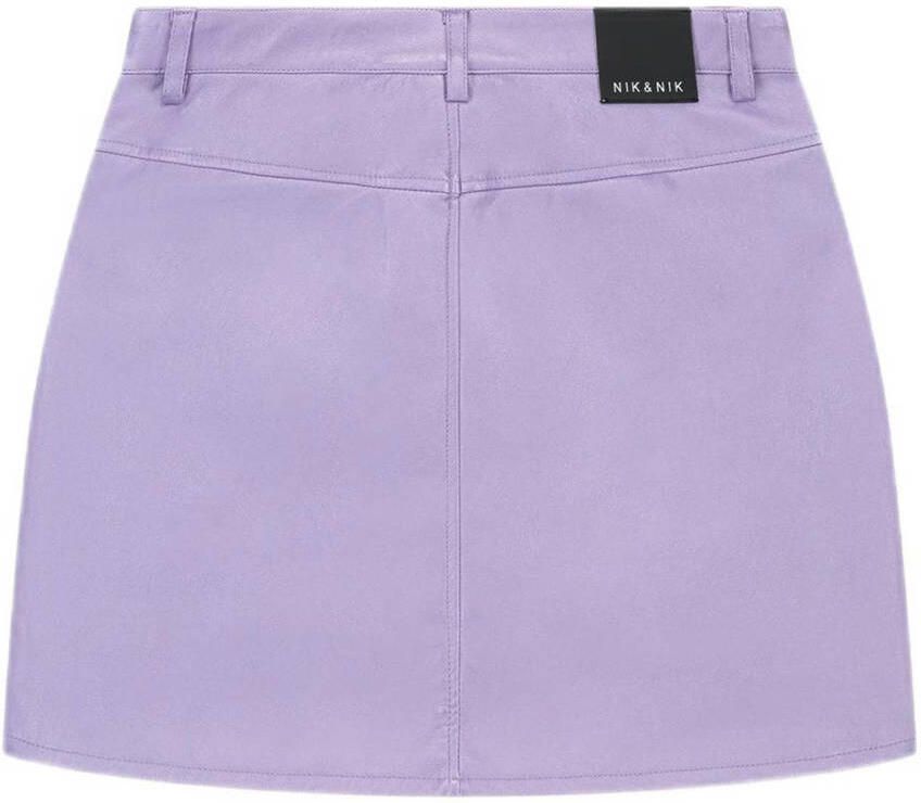 NIK&NIK rok Kenner lila Paars Meisjes Imitatieleer Effen 176