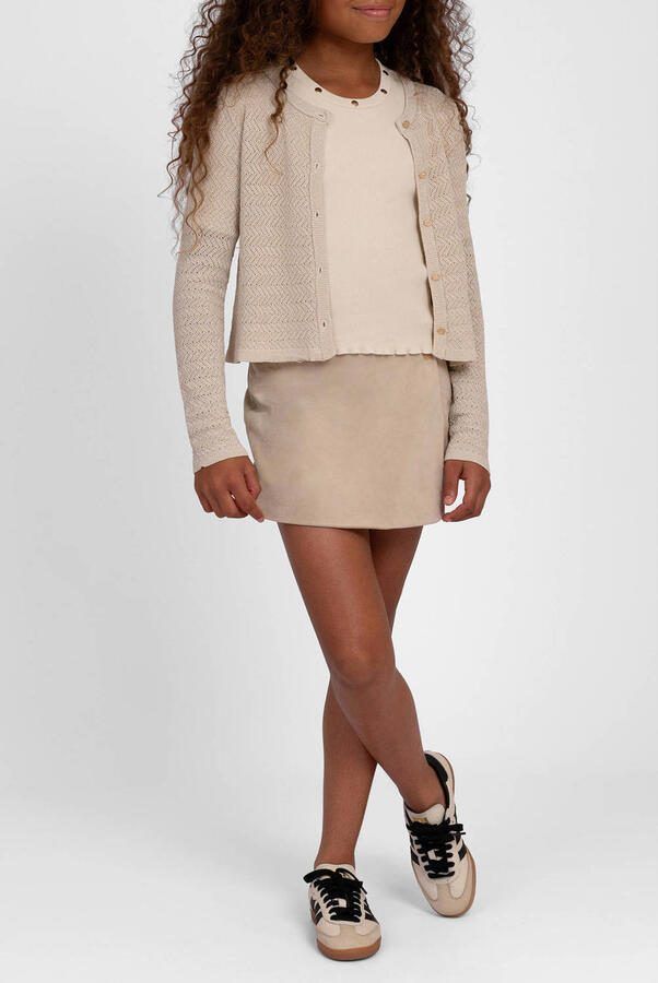 NIK&NIK suède skort beige