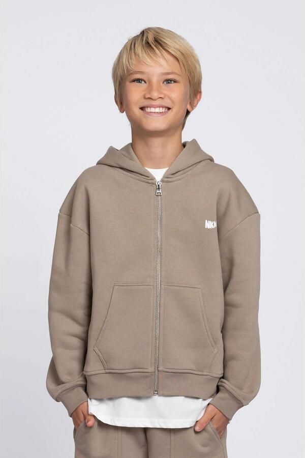 NIK & NIK Jongens Truien & Vesten Rocco Zip Hoodie Taupe - Foto 5