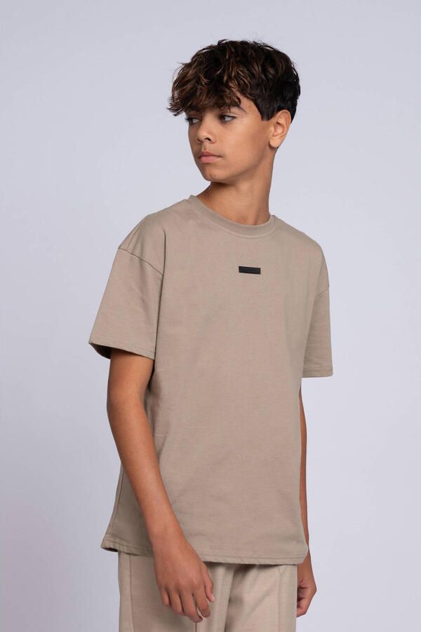 NIK & NIK Jongens Polo's & T-shirts Duuke Oversized T-shirt Beige - Foto 2