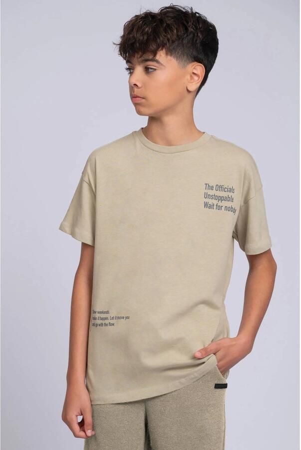 NIK & NIK Jongens Polo's & T-shirts Unstoppable Oversized T-shirt Khaki - Foto 6