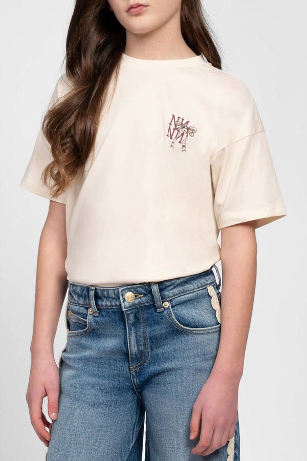NIK&NIK T-shirt met backprint Ecru Meisjes Katoen Ronde hals Backprint