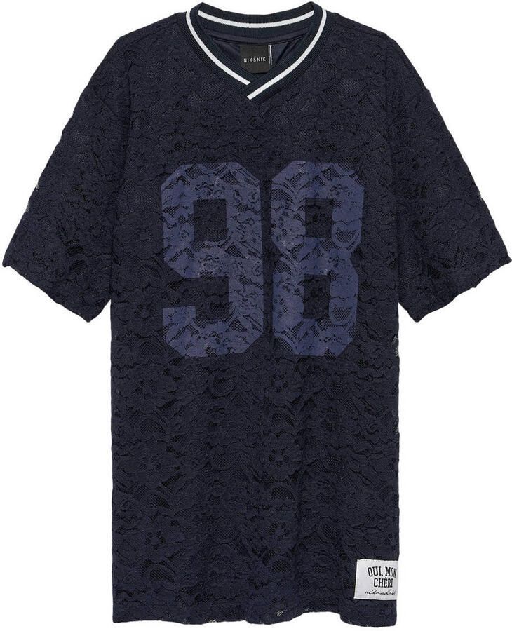 NIK&NIK T-shirtjurk korte jurk donkerblauw