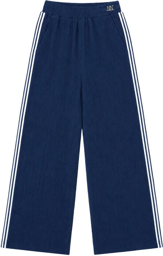 NIK&NIK wide leg casual broek donkerblauw