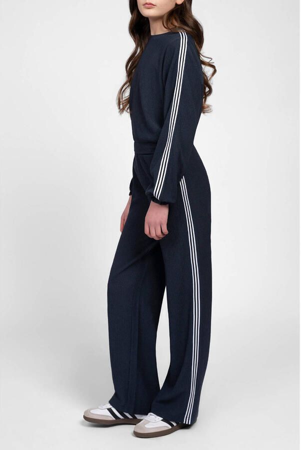NIK&NIK wide leg casual broek donkerblauw - Foto 3