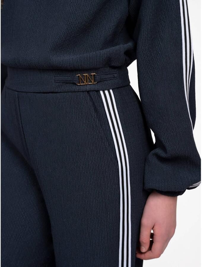 NIK&NIK wide leg casual broek donkerblauw - Foto 2