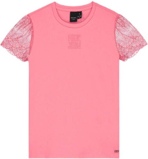 NIK&NIK T-shirt Dione met kant roze