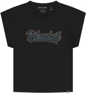 NIK&NIK T-shirt Pearl Shadow met printopdruk zwart
