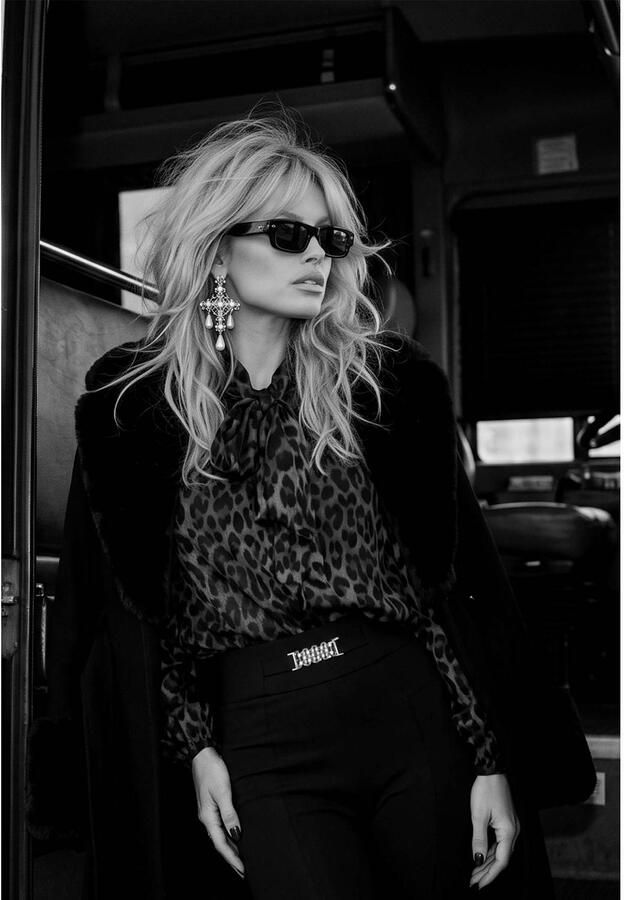 NIKKIE blouse met panterprint donkerrood - Foto 3