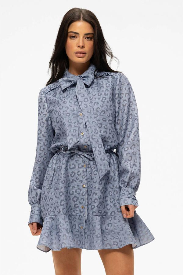NIKKIE blousejurk lichtblauw