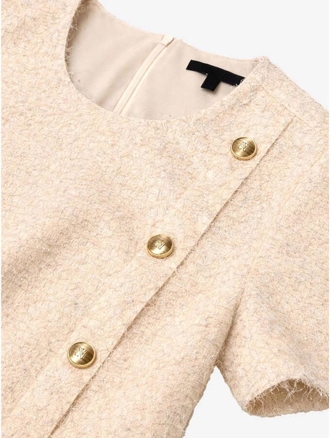 NIKKIE cropped top ecru met textuur - Foto 2