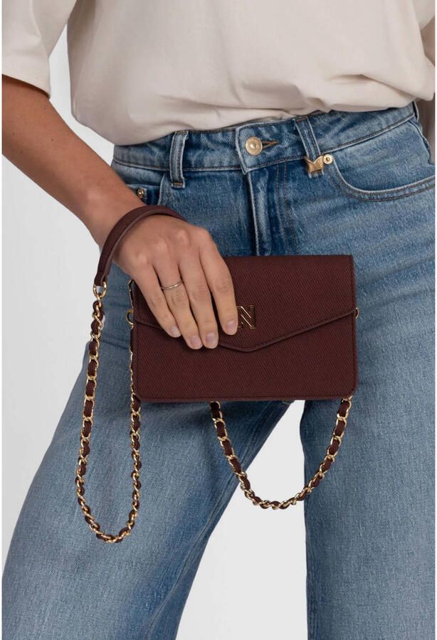 NIKKIE crossbody tas Daxing Canvas donkerrood