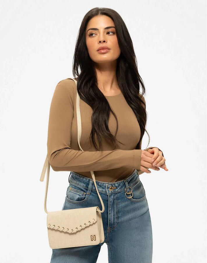 NIKKIE crossbody tas Paxing Lace-up ecru