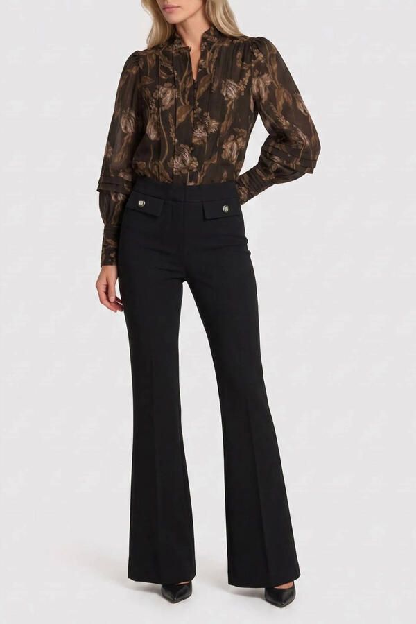 NIKKIE high waist flared broek zwart