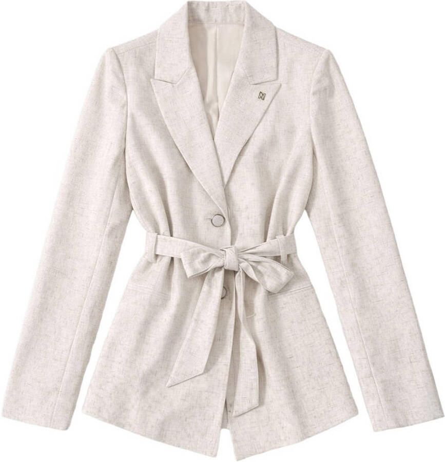 NIKKIE regular blazer met linnen ecru - Foto 2