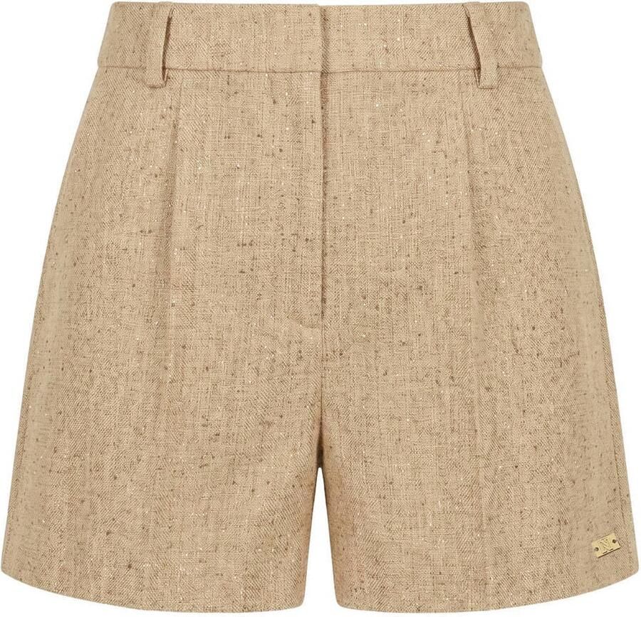 NIKKIE regular fit bermuda short met glitters beige