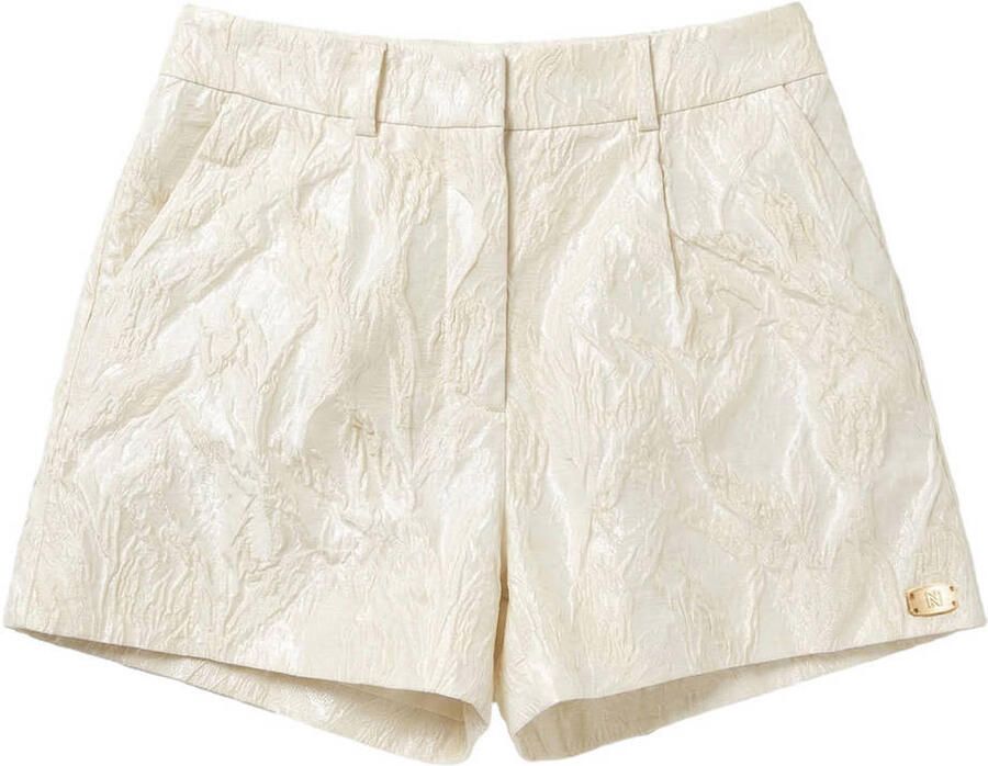 NIKKIE regular waist casual short crème met lurex - Foto 2