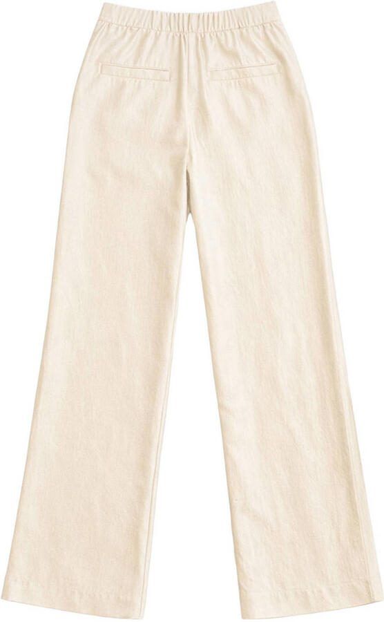 NIKKIE satijnen straight regular waist broek crème - Foto 2