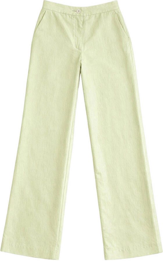 NIKKIE satijnen straight regular waist broek lichtgroen - Foto 2