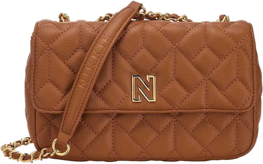 NIKKIE schoudertas Ann Quilted cognac