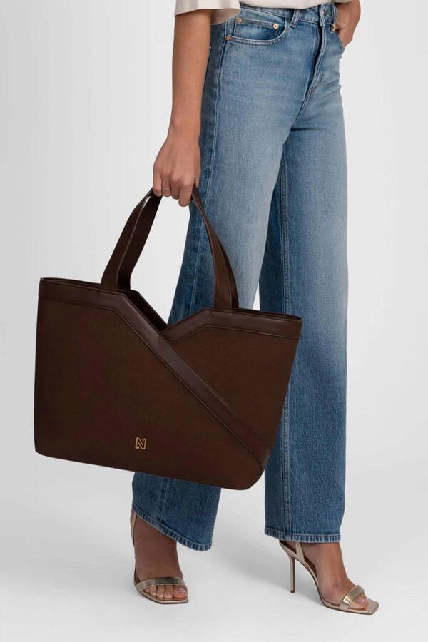 NIKKIE shopper Alvino Canvas donkerbruin