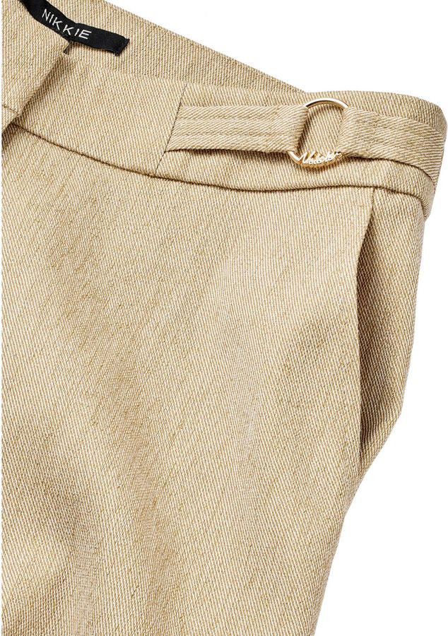 NIKKIE straight high waist pantalon zand met glitter - Foto 3