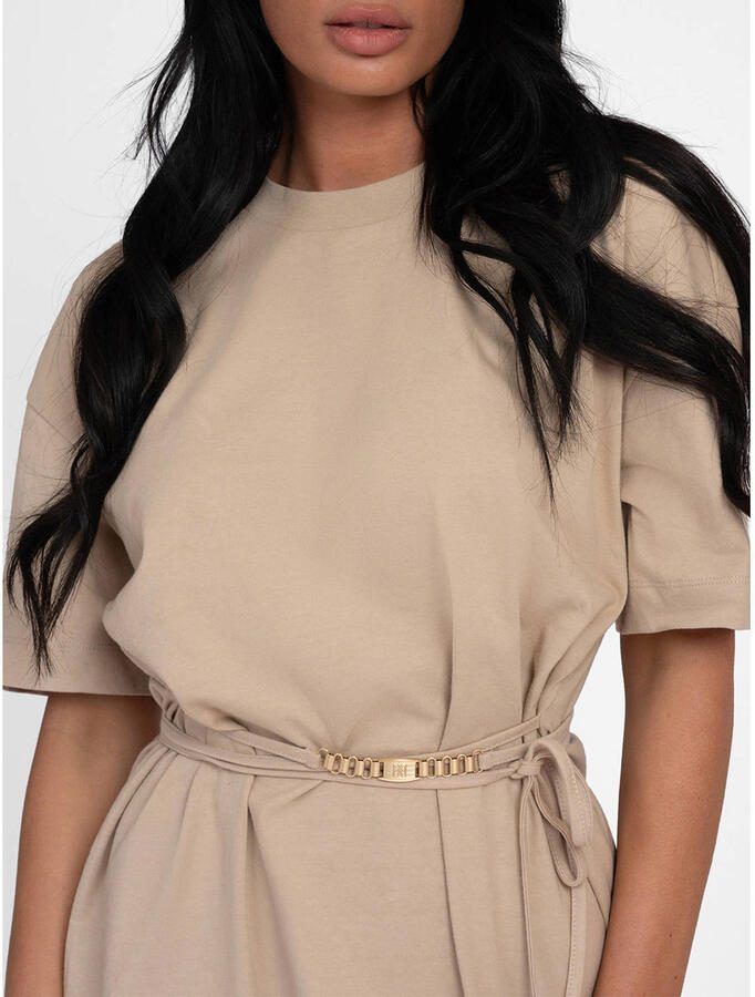 NIKKIE T-shirtjurk korte jurk beige