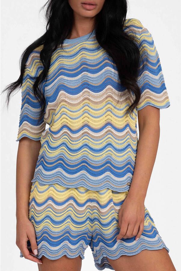 NIKKIE top gebreid blauw