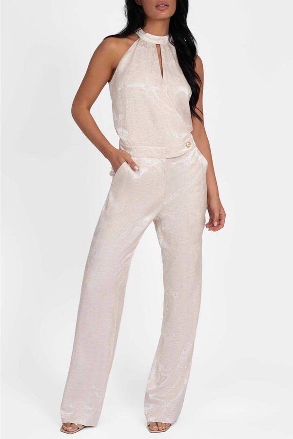 NIKKIE viscose jacquard jumpsuit ecru